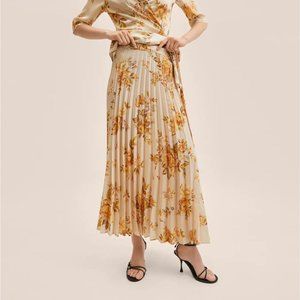 Mango Pleated Midi / Maxi Skirt - WHITE